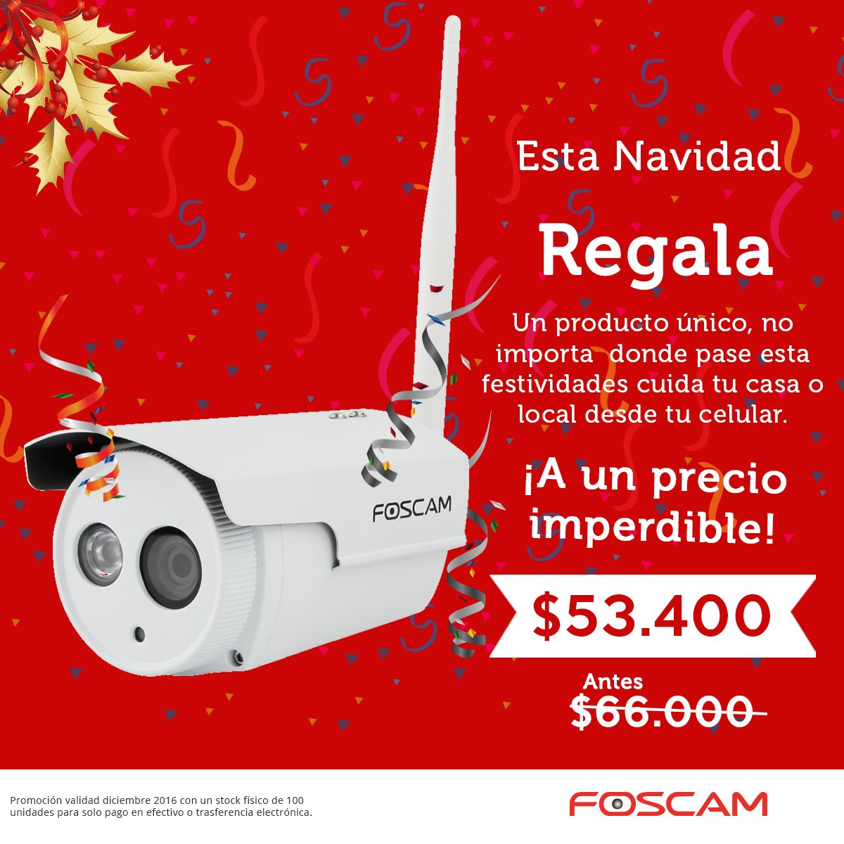 Foscam_cl's tweet image. Solo por diciembre no olvides dar un regalo a la seguridad de su hogar
#foscam #yotengounafoscam #navidad