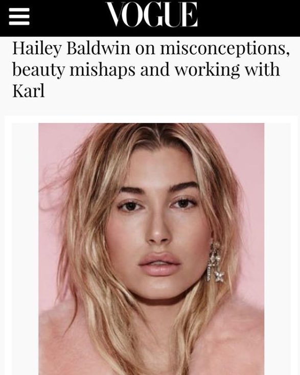 portalhaileybr's tweet photo. modelco_cosmetics: Obrigada @vogueaustralia @haileybaldwin para @modelco_cosmetics 👌🏼 @karllagerfeld 👌🏼#TheBeautySquad #HBxMC https://t.co/OEFFwVlCIp