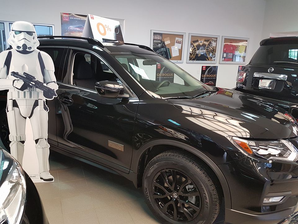 It. Has. Arrived! Check out this limited edition #RogueOne Nissan Rogue!  We have 1, and only 1, in our showroom #medhat. Own the only 1!