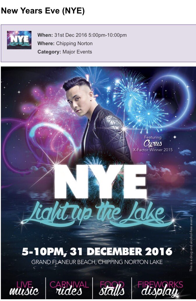 cgfcphilippines's tweet photo. Catch @cyrusvill at the Chipping Norton Lake on New Year's Eve! @Lpool_Council #LightUpTheLake https://t.co/m0ra5ArK0n