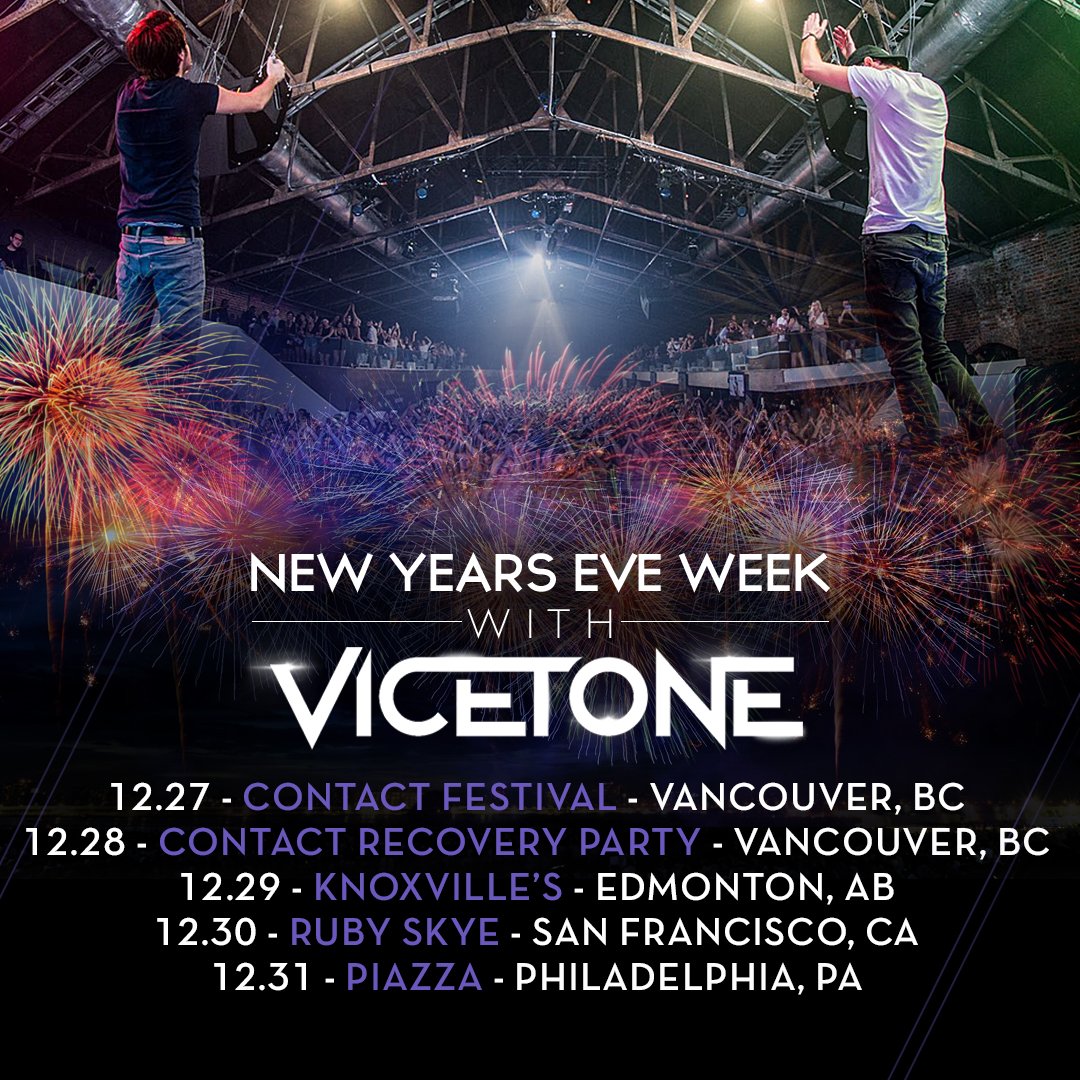 Closing out 2016 with a BANG! Where will we see you? vicetone.com https://t.co/39Xti5pXwe