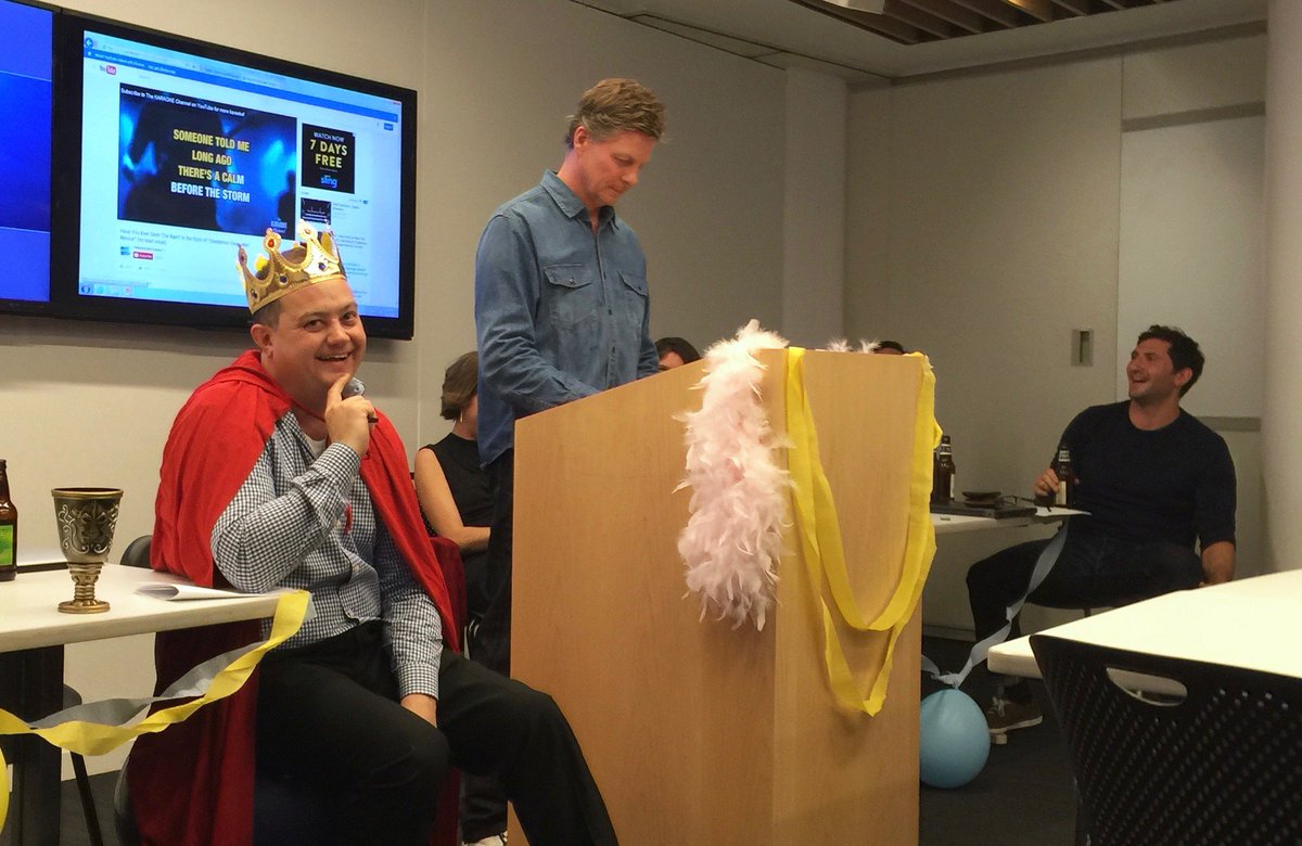 TomKelly73's tweet photo. The AOL Consumer Analytics &amp; Research Team Roast Of Frederick Christian Kugel. We'll miss you - not really. @fckugel @dmbrien @DraperVicki https://t.co/E5r2Yd1aFE
