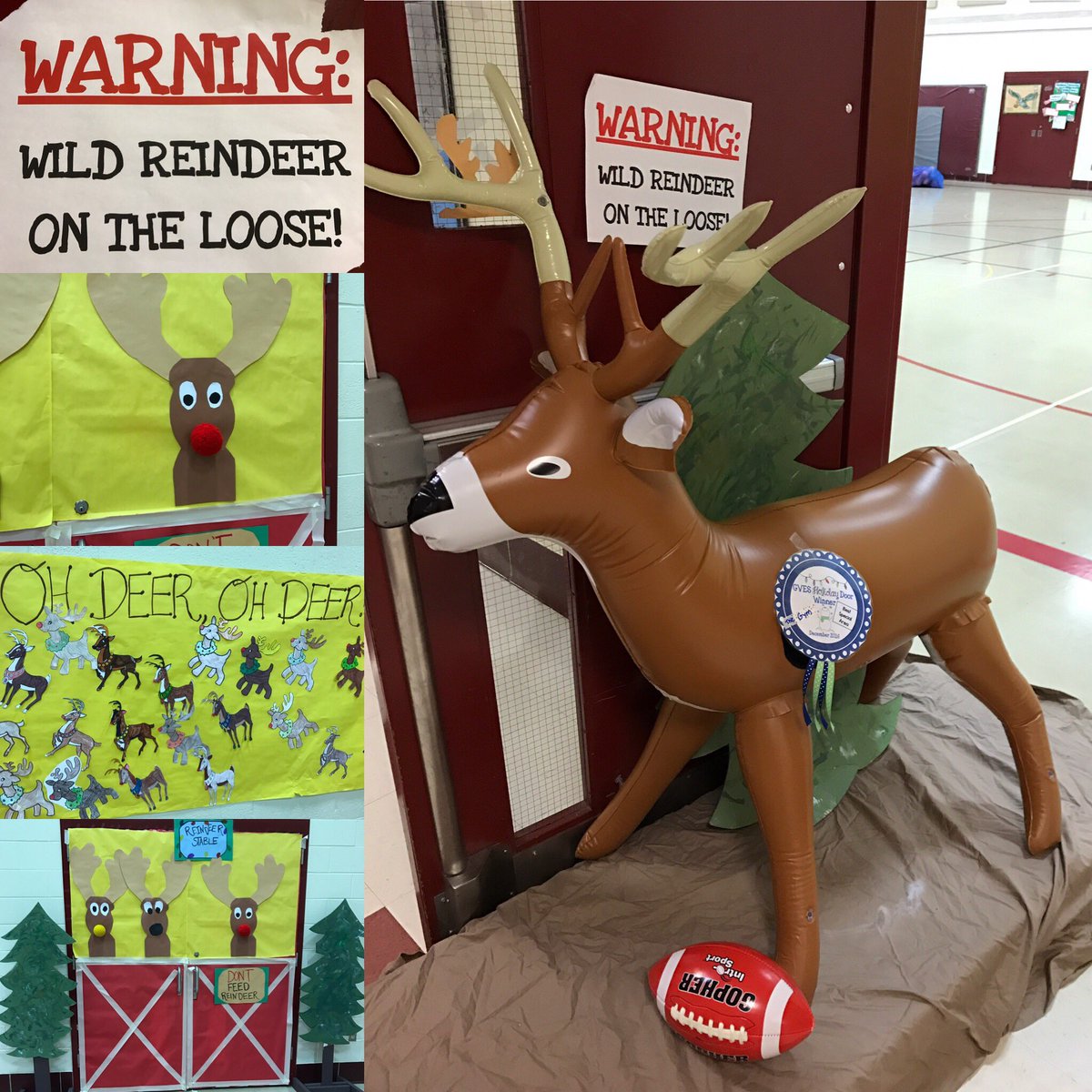 Wild reindeer on the loose in the GVES gym! PE dept. for the win!! 😃🥇🦌🎄<a href="/GVESPhysicalEd/">Mrs. Golato</a> <a href="/Mr_Schemmer/">GV Health & PE</a>