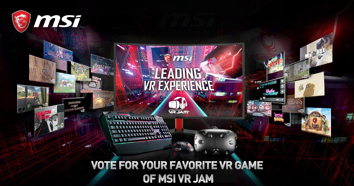 msigaming's tweet photo. VOTE for your favorite VR Game of #MSIVRJAM &amp; WIN MSI Gaming Keyboard DS4200 &amp; Gaming Mouse DS300! Vote NOW: https://t.co/dRKeOmtm4a https://t.co/PuGtckluhl
