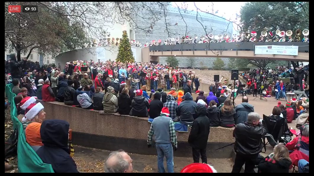 Watch live We're at the annual Tuba Christmas concert at ThanksGiving