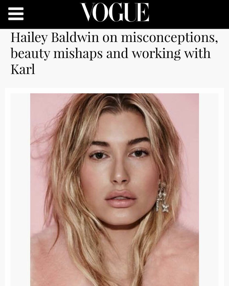 haileybitaly's tweet photo. model_cosmetics: grazie @vogueaustralia @haileybaldwin per @modelco 👌🏼 @karllagerfeld 👌🏼#TheBeautySquad #HBxMC https://t.co/AdMoOvVng6
