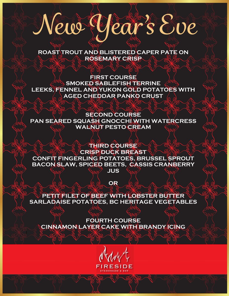 ow.ly/euYD307phn9 Our NYE menu has been posted to our website. Book your table soon for this delicious evening!