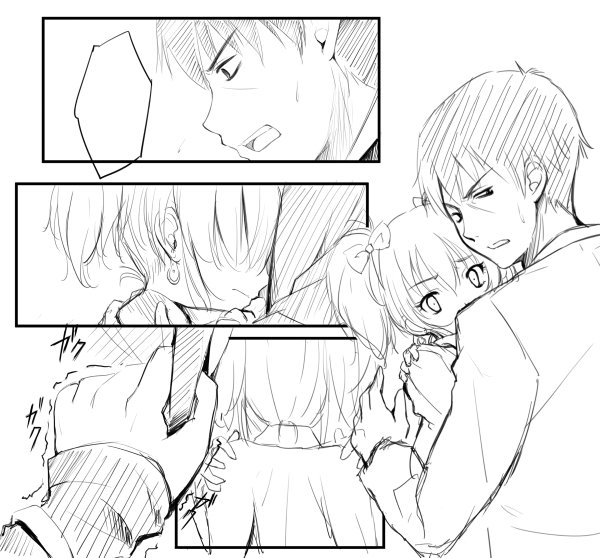 目が冴えたので置いてあったショートマンガちょっと下書き。 