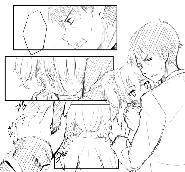 目が冴えたので置いてあったショートマンガちょっと下書き。 
