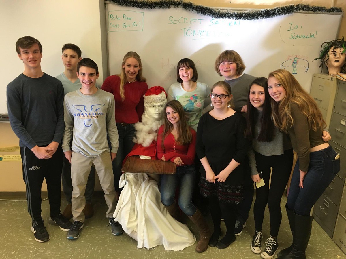 CranfordLatin's tweet photo. Got mrs.mcguires number today #litsaturnaliaparty #creepysanta https://t.co/S63yX0nefT