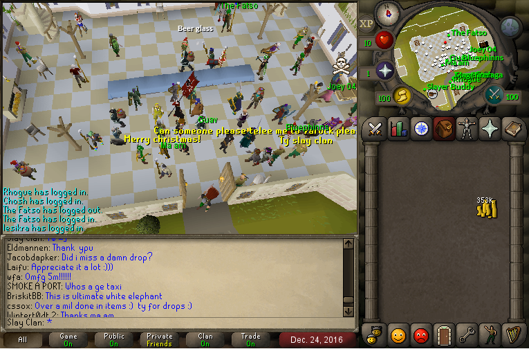SlayClanRS's tweet photo. Clan hosted a ~120mill f2p drop party! Thanks to everyone that donated, happy holidays everyone! https://t.co/ZvDjtpLftS