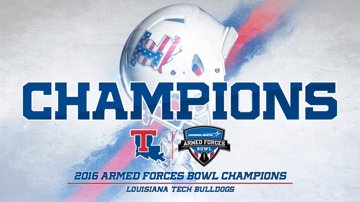 Jonathan Barnes nails a 32-yard game winning field goal! LA Tech defeats Navy 48-45! Bulldogs are Armed Forces Bowl Champions!
