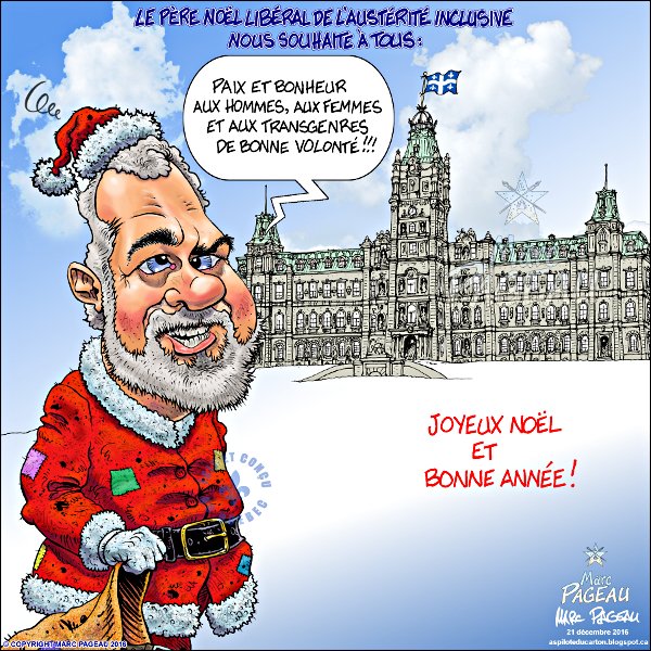 lemarcpageau's tweet photo. #Caricature : JOYEUX NOËL et BONNE ANNÉE à tous ! #qc2016 #QC2016medias  #Montréal #Québec #Noël #Canada https://t.co/WmGeGrEdzU