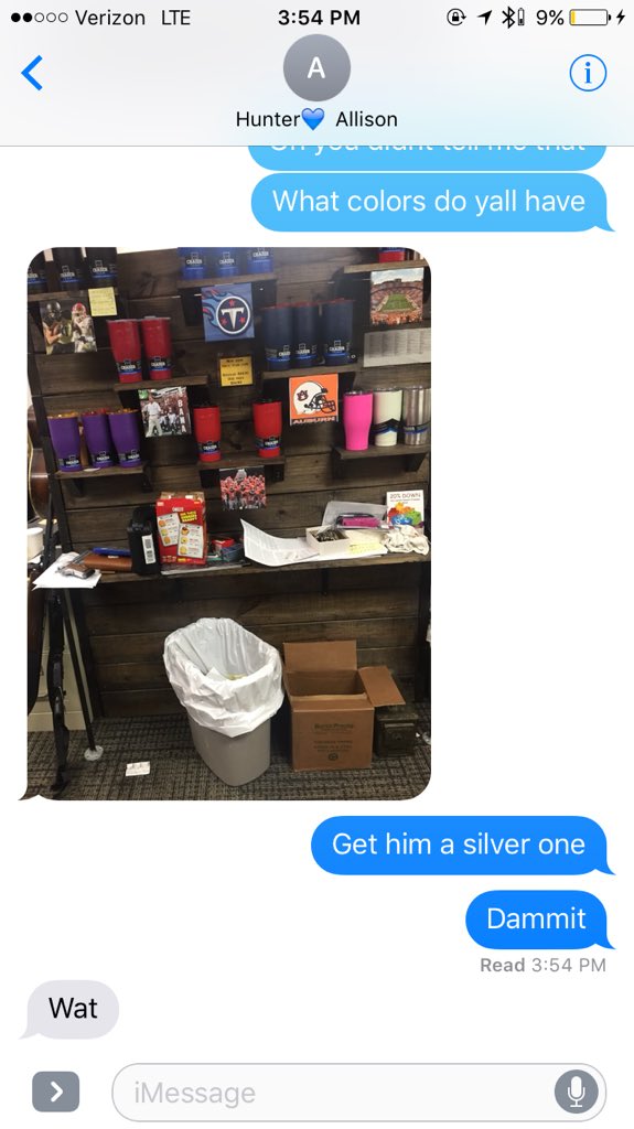 laurenwallison's tweet photo. when your married and your husband doesn't text back @hunter_allison #dammit https://t.co/aTv4zc6Lj6
