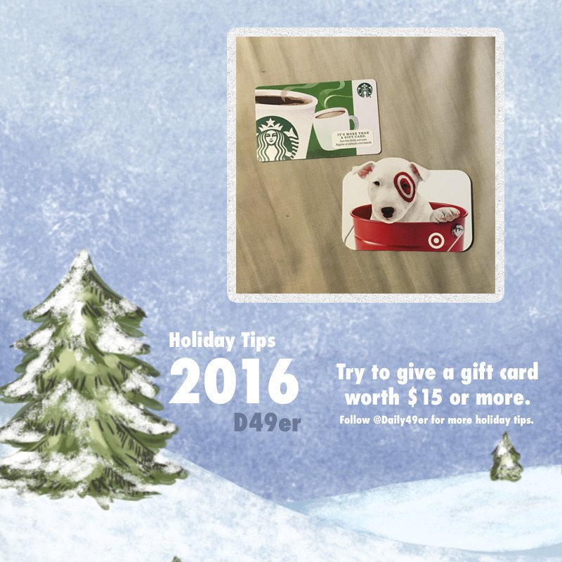 Holiday Tips: Try to give gift cards worth $15 or more.
#CSULB #Holidays #49erNow https://t.co/SF7lEpMvzl