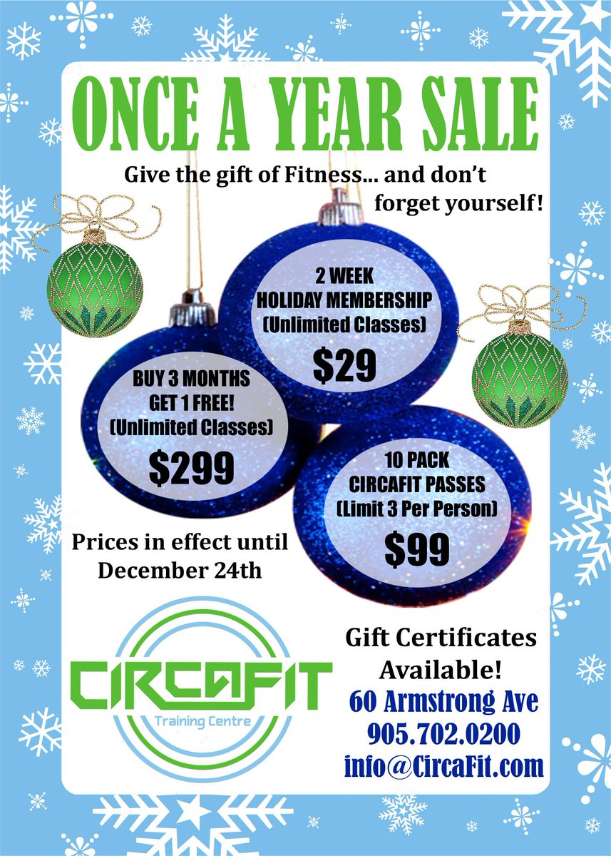 GoCircaFit's tweet photo. Last chance to purchase our Holiday Specials is tomorrow, (Sat) 8am-1pm. Don't miss out!! #RealGym #RealPeople #RealResults #JointheMovement https://t.co/04jnSnE41x