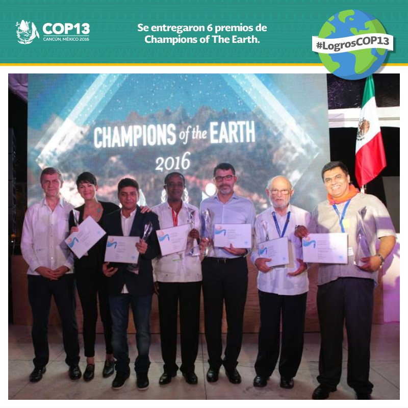 Este premio reconoce a destacados líderes de varios sectores, cuyas acciones impactan positivamente al medio ambiente. #COP13 #LogrosCOP13