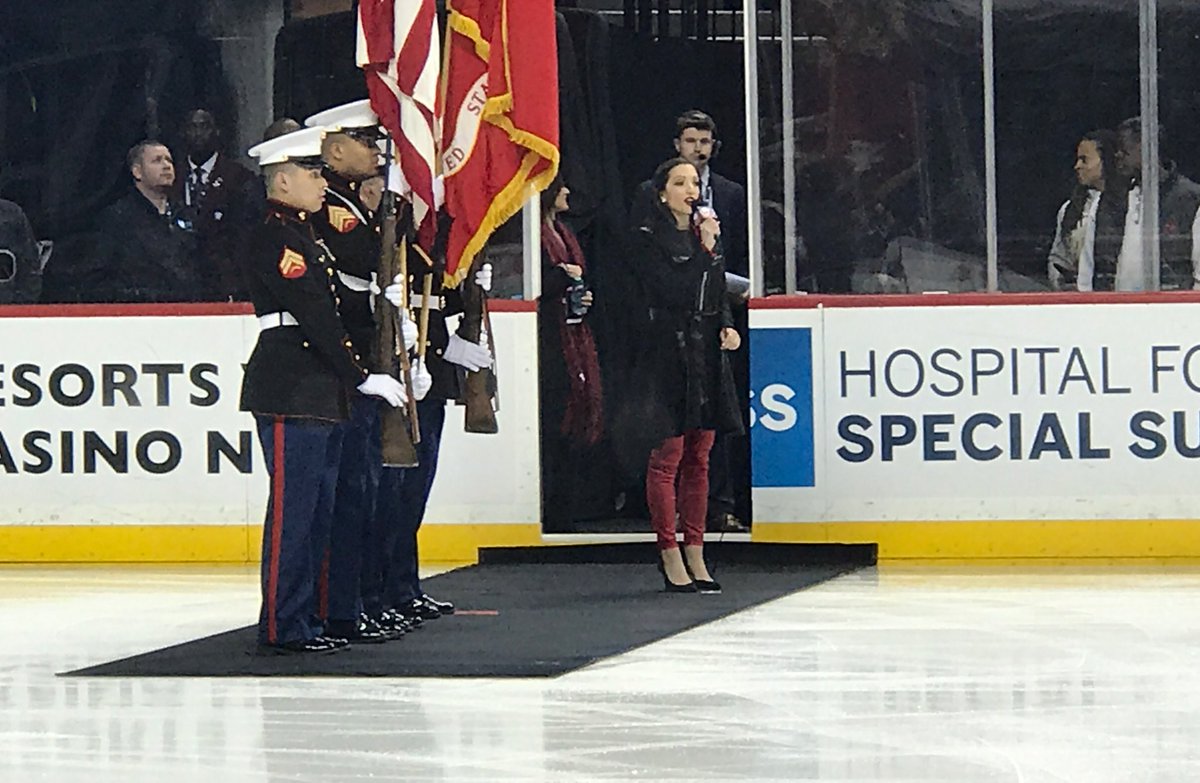 .<a href="/ralphmacchio/">Ralph Macchio</a>'s daughter Julia Macchio is singing the national anthem at tonight's game! 🏒🎤 #IslesFamily #AllForIsles