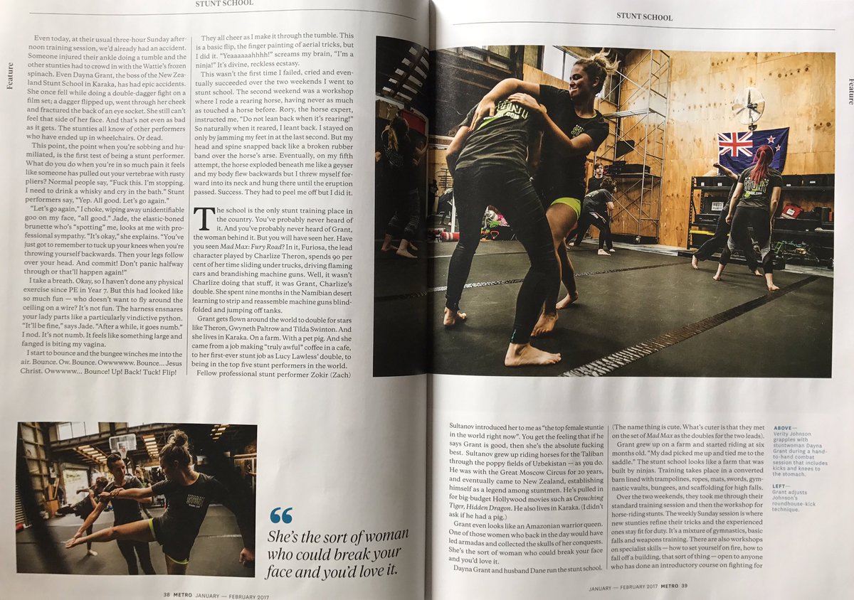 Daynastunts's tweet photo. Check out the latest article about us @NZStuntSchool in metro magazine #stunts #newzealandstuntschool #MyHappyPlace https://t.co/wjg8noVkcO