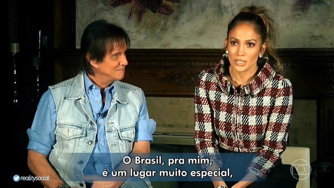 jlobrasil's tweet photo. Jennifer Lopez sobre o Brasil em entrevista pra Rede Globo com Roberto Carlos. #EspecialRobertoCarlos #Chegaste https://t.co/E8aPUSvAuD
