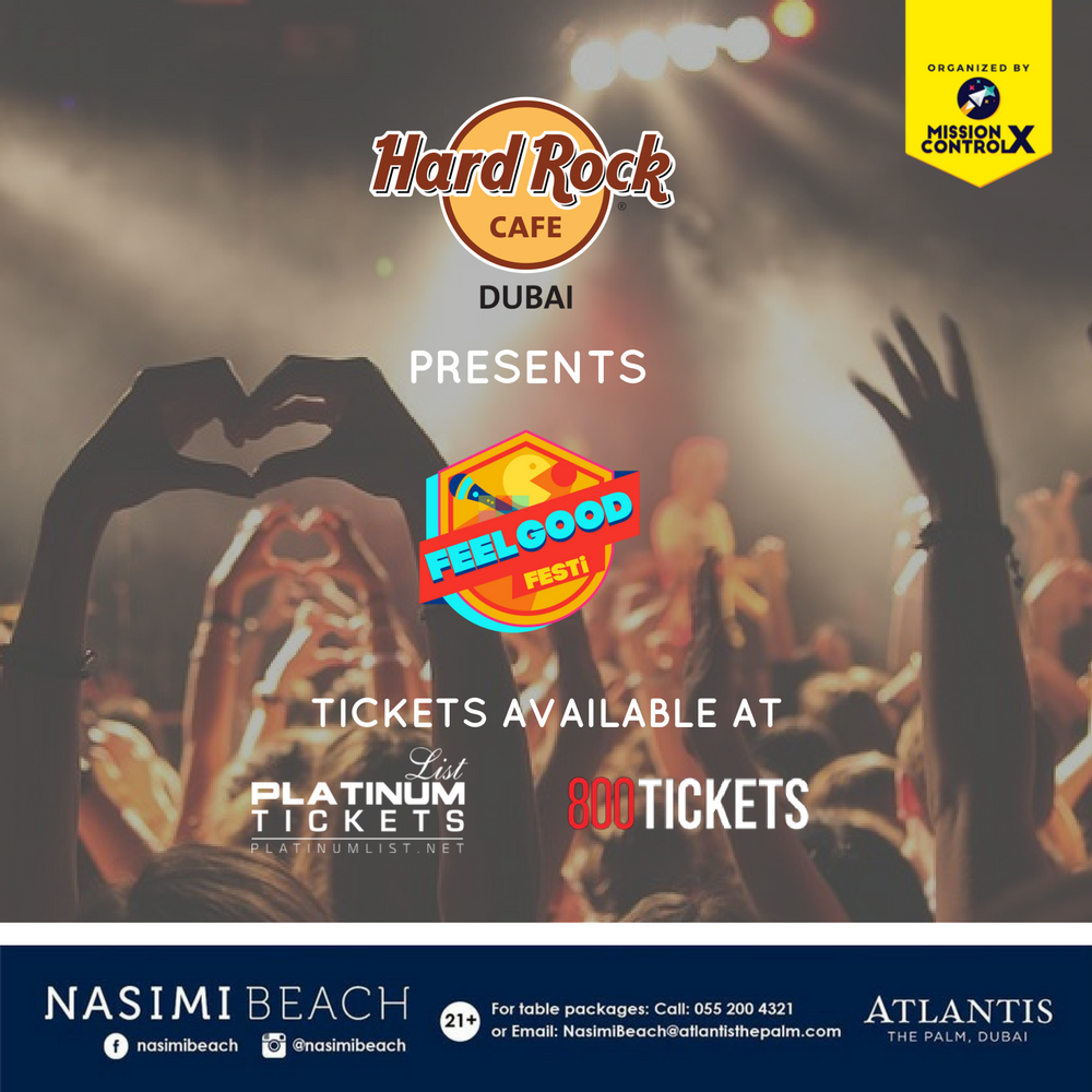 FeelGoodFesti's tweet photo. Stoked to announce the presenting sponsor for #FeelGoodFesti - @HardRockCafeDxb. It's going to be BIGGER &amp; BETTER than any New Year Party! https://t.co/6fE1NHJ5QB