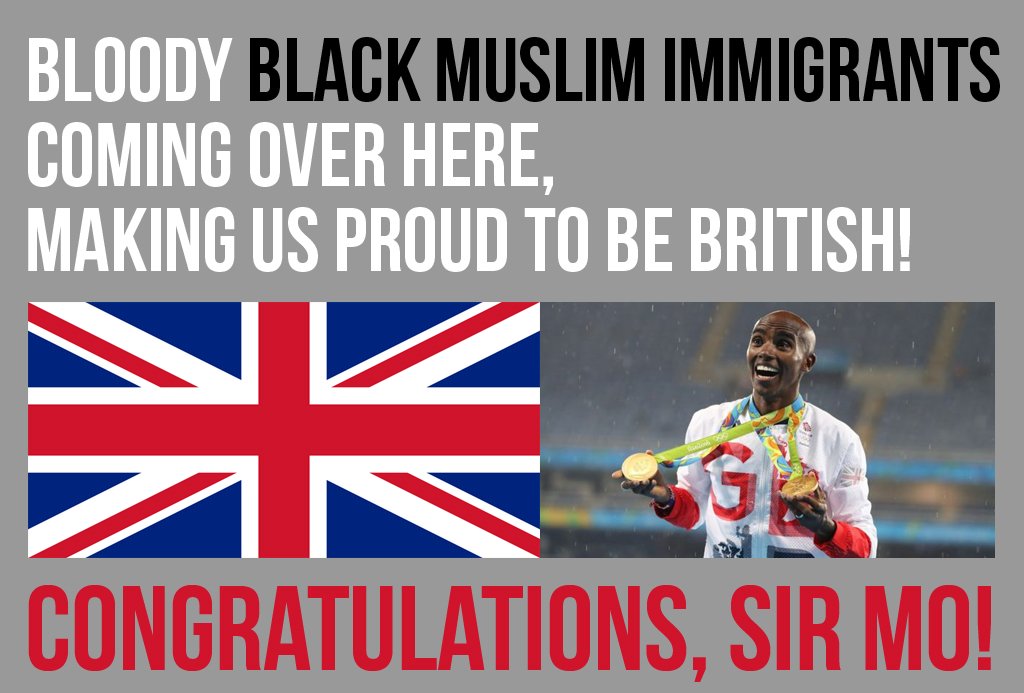 NotTheToryPress's tweet photo. Warmest congratulations to the great Sir Mo Farah. Thanks for making the haters look ridiculous. https://t.co/0vnwgpTQ7l