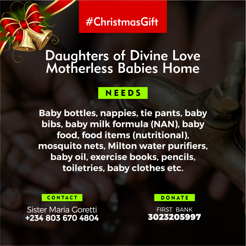 alderfoundation's tweet photo. To give a #ChristmasGift to Daughters of Divine Love this season, please use the information on the graphic. https://t.co/4MPOSyFgo8