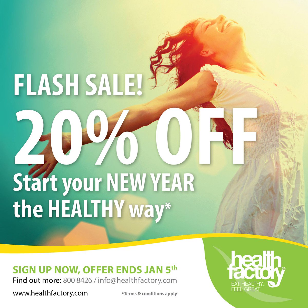 HealthFactoryAE's tweet image. Start 2017 with a WIN, by claiming your exclusive 20% OFF on our meals plans.

#resolution #resolution2017 #goals #goals2017 #goalsetting