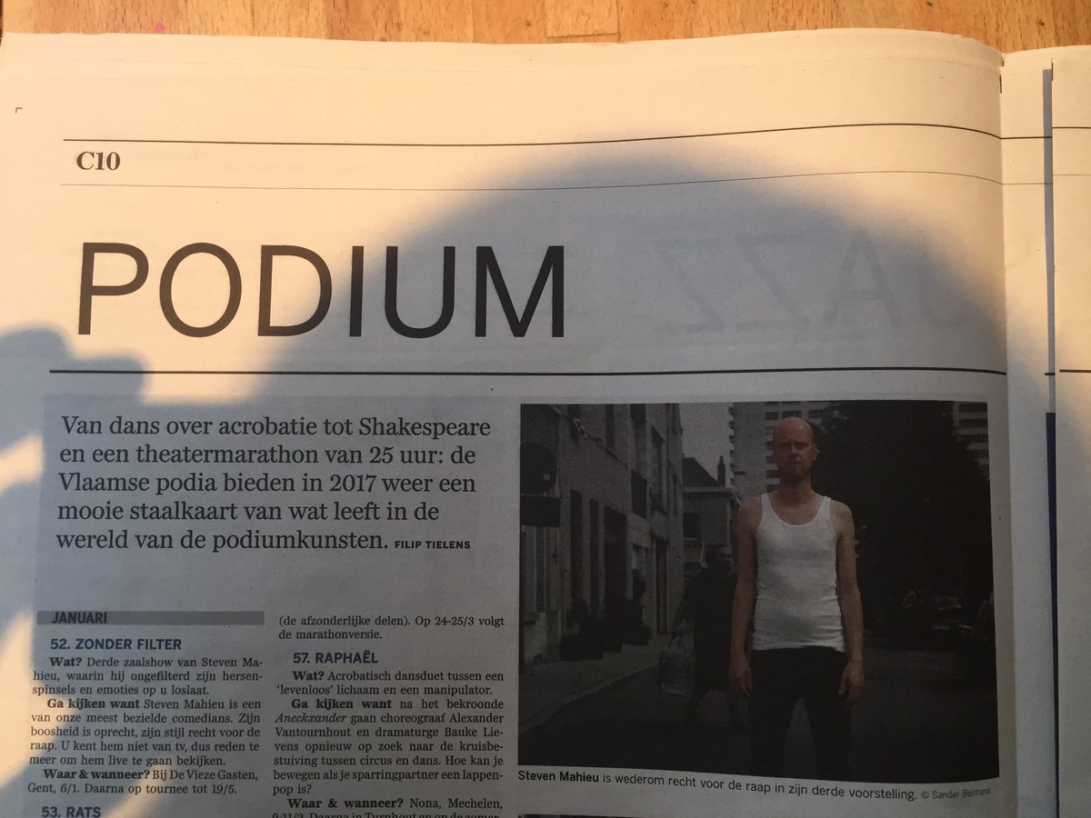 Vandaag in De Standaard. #zonderfilter