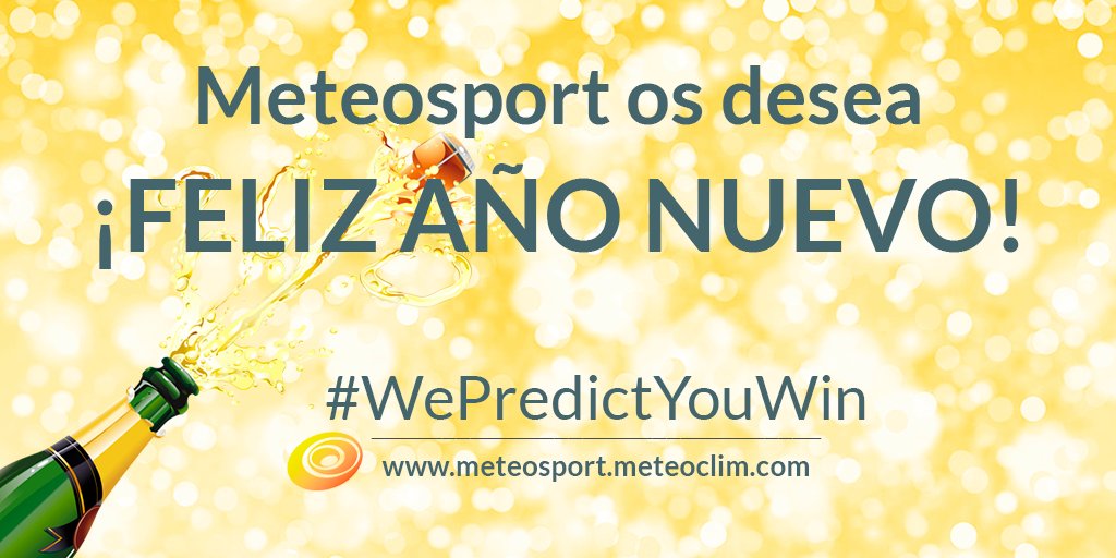 Meteosport_app's tweet photo. ¡¡Feliz Nochevieja y Año Nuevo!! ¿Qué le pedís al 2017? https://t.co/mlNTCM43C4 #Meteosport #WePredictYouWin https://t.co/1rvsrcKOTP