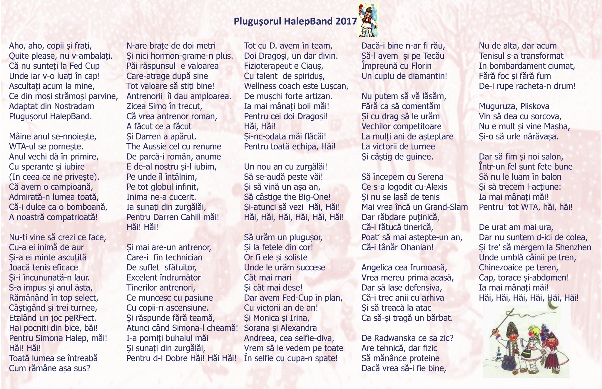 Halepband On Twitter Romanian Traditions Plugusorul Halepband Aho Aho Copii Èi FraÈi Quite Please Nu V AmbalaÈi Maine Anul Se NnoieÈte Simona Halep Https T Co Krzwtrydqy