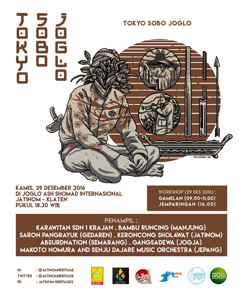 #TokyoSoboJoglo | 29/12/16 18.30 | Joglo Ash Shomad Internasional, Jatinom, Klaten | artwork by @anto_owi | Gratis | Info: <a href="/jatinomheritage/">Jatinom Heritage</a>