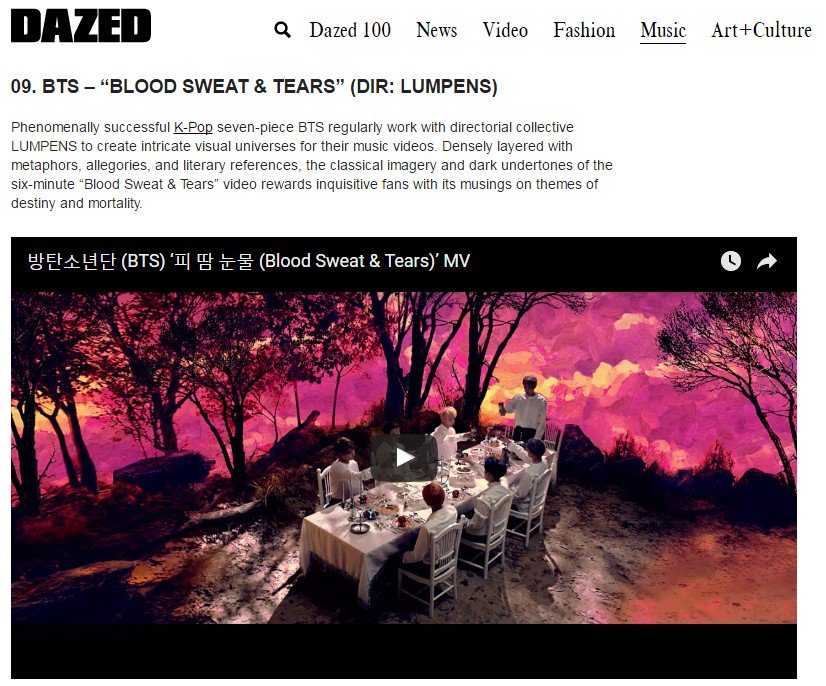 Bts A R M Y The Best Music Videos Of 16 09 Bts Blood Sweat Tears Dir Lumpens T Co L4hutrf5zf Bts Twt Lumpenss Bts Bighit Dazed T Co J7mtlzcl5c