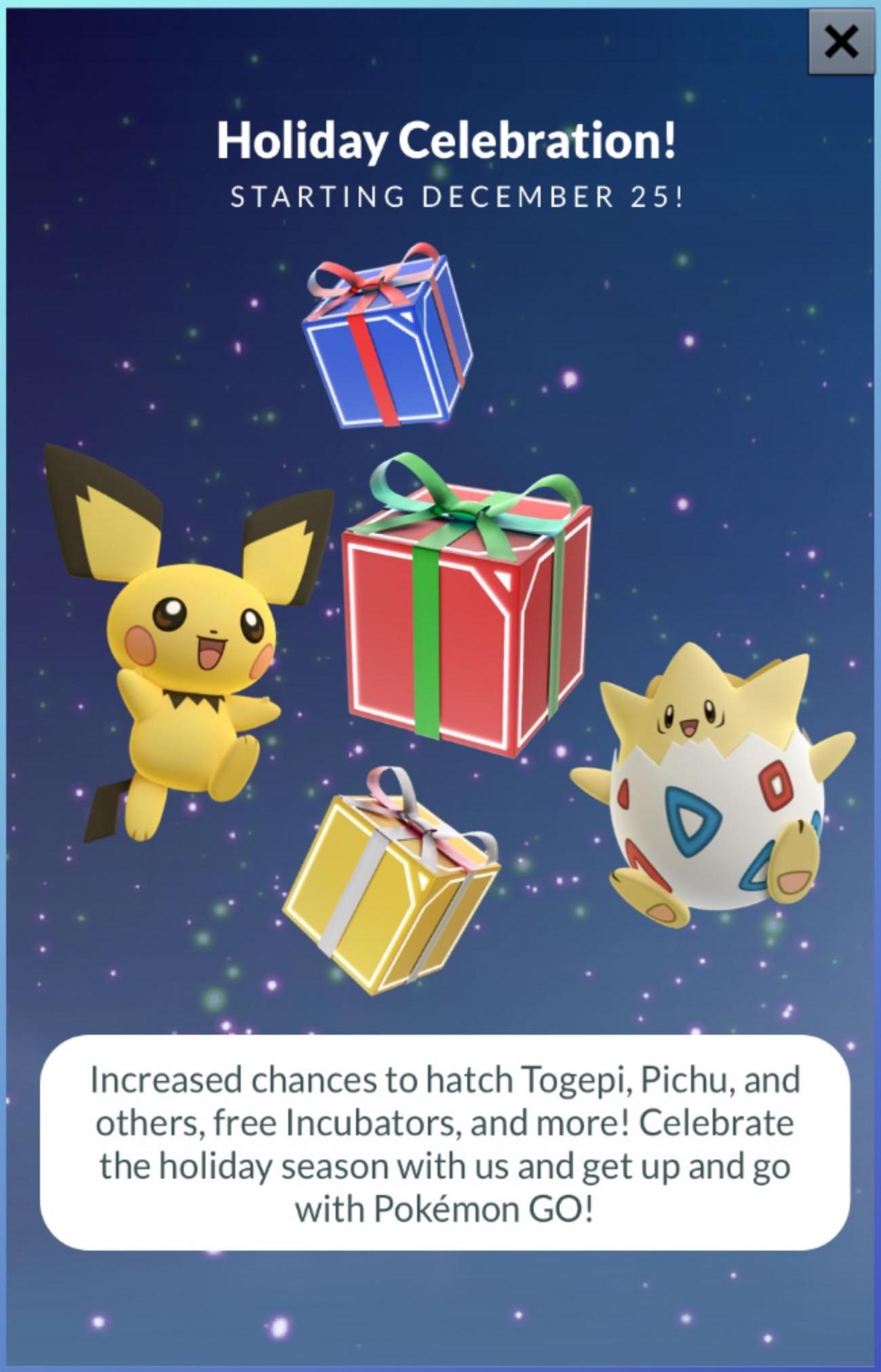 ポケモンgo攻略 Gamewith 海外ではゲーム内お知らせが出たようです 日本でも もうすぐ表示されそうですね ポケモンgo クリスマスイベント T Co Cufvovpsbp Twitter ポケモンgo攻略 Gamewith 海外ではゲーム内お知らせが出たようです 日本でも もうすぐ表示されそうですね ポケモンgo クリスマスイベント T Co Cufvovpsbp Twitter