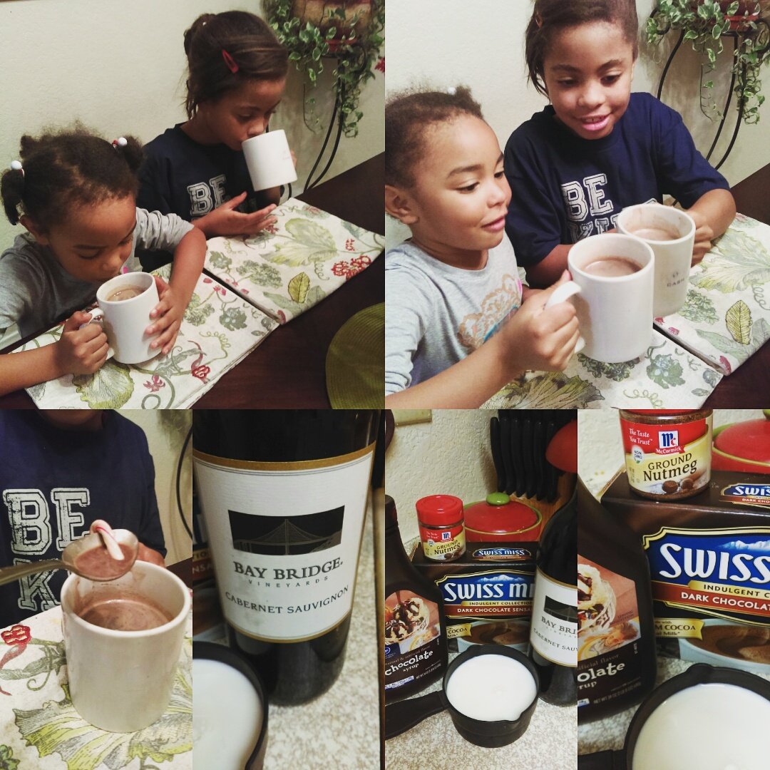 LoweTandi's tweet photo. #25DaysOfChristmas #ChristmasEveEve 🙌 girls enjoying hot cocoa now #momtime #redwinehotchocolate 😋🍷🍫😉 TBC... https://t.co/oviOSudTHK