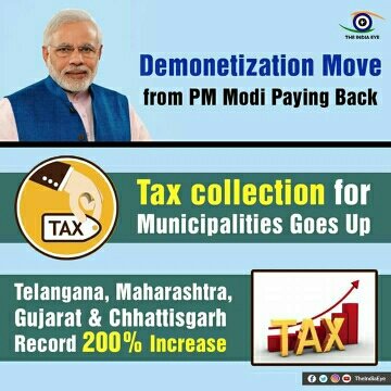 VijetaMalikBJP's tweet photo. Municipalities receiving huge taxes, #DemonetizationImpact
Via MyNt https://t.co/crjOp4geUB
