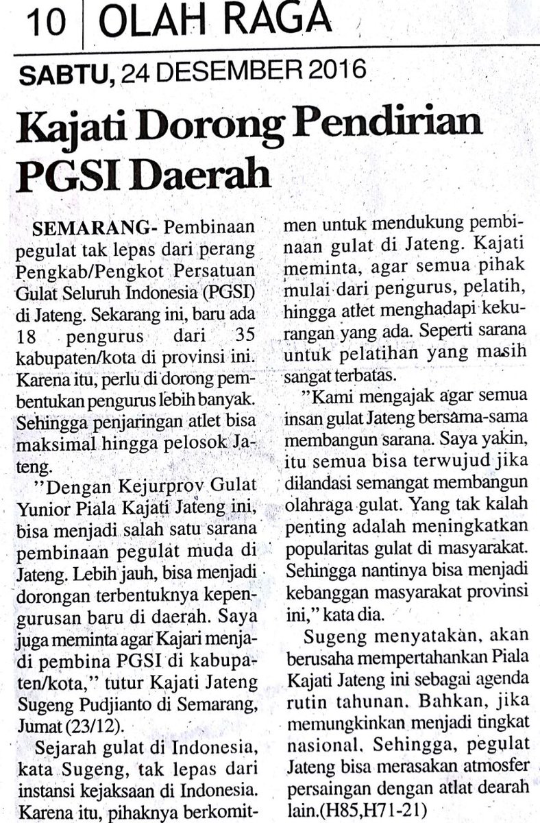 Kajari se-Jawa Tengah seyogyanya mjd pembina PGSI didaerah masing2. #amanatKajatiJateng @Dinpora12 <a href="/JatengTwit/">Jateng Twit</a> <a href="/ganjarpranowo/">Ganjar Pranowo</a> <a href="/imam_nahrawi/">Imam Nahrawi</a>