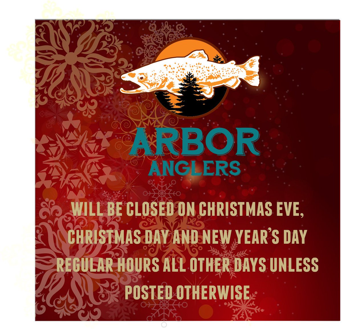 arboranglers's tweet photo. Happy holidays to everyone! Here are our closed days through the New Year. https://t.co/HzSp9JA48x