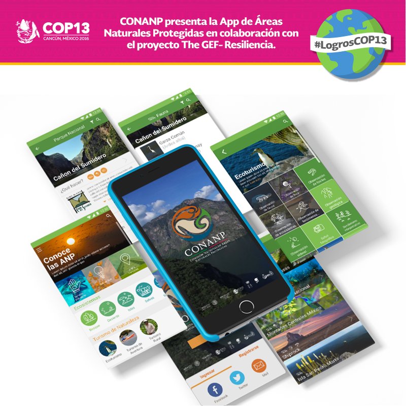 Una APP que tiene como objetivo dar a conocer la riqueza de nuestro país y su gran #biodiversidad. #COP13 #LogrosCOP13 <a href="/CONANP_mx/">CONANP</a>