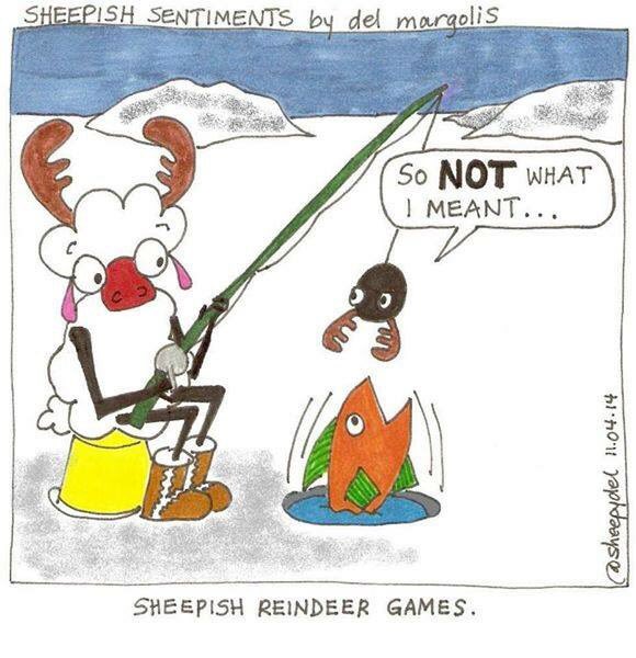 sheepydel's tweet photo. #SheepishReindeerGames #OliveTheOtherReindeer #GoFish https://t.co/eHVNhRhPbd