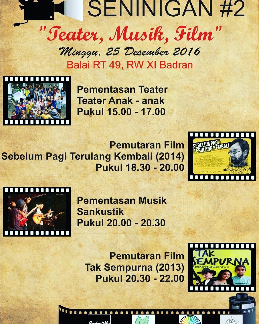 Yang di Jogja,  bingung mau ngapain hari minggu, mari ke Badran kita nonton layar tancep.  #Seniningan <a href="/LayarNusantara/">Layar Nusantara</a> <a href="/satunama_org/">Yayasan SATUNAMA Yogyakarta</a>