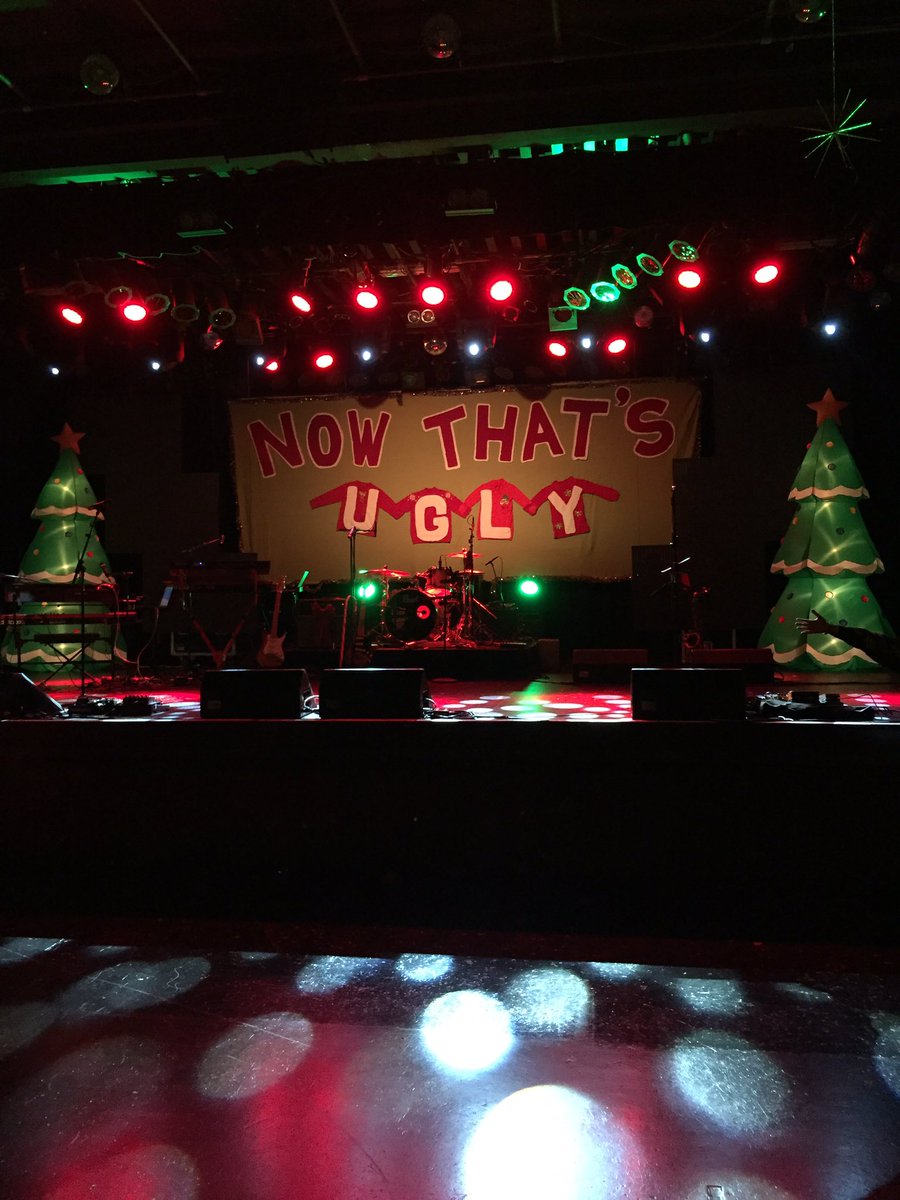 The stage is set for another epic night of Xmas fun. #uglyparty #15yearsugly