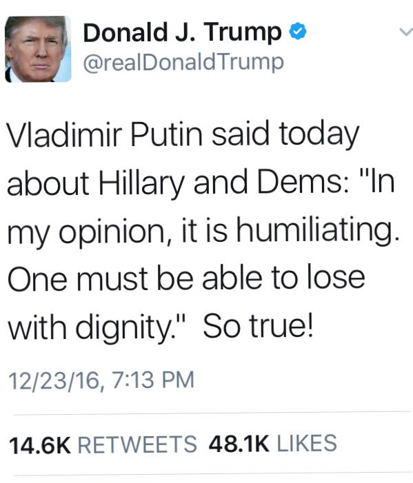RubenBolling's tweet photo. Dignified Donald when he thought his candidate lost the electoral college but won the popular vote. #revolution https://t.co/5tNlta8MMw
