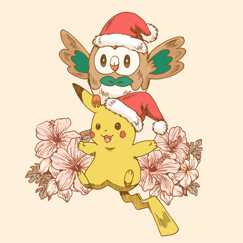 ポケモンセンター クリスマス　ニャビー モクロー　ピカチュウ2017 限定 2017 ぬいぐるみ ピカチュウ ポンチョ モクロー ぬいぐるみ