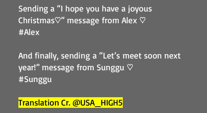 USA_HIGH5's tweet photo. 📝 [TRANS] 161224 HIGH4 JP Tweet (Alex &amp; Sunggu Christmas Messages) https://t.co/TwejPxU0mB