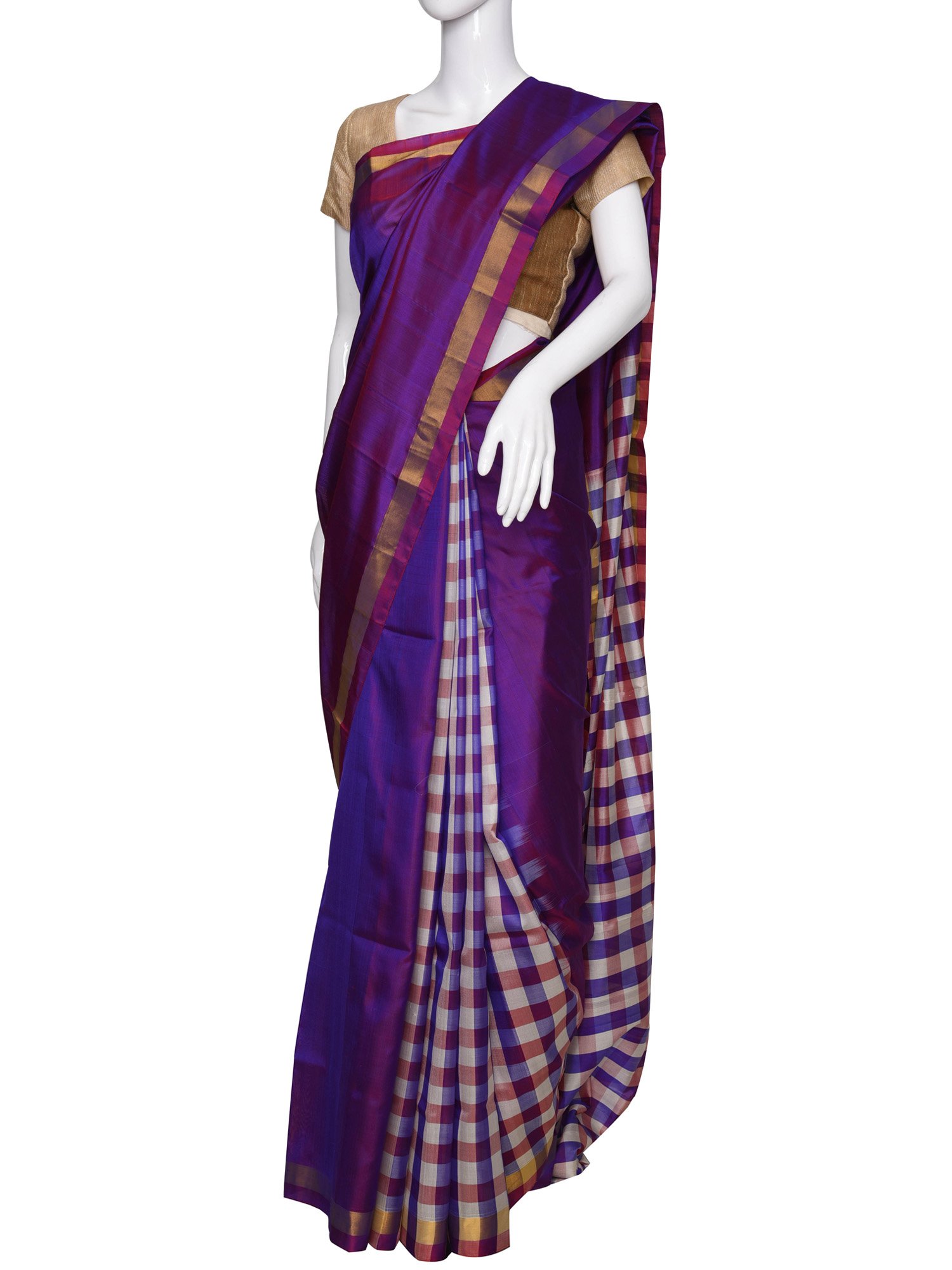 تويتر Uppada Sarees على تويتر Purple Uppada Silk Handloom Saree With Half Plain Half Checks Design Link T Co Kfdaybnnme Product Code U16 T Co Wc7ssitl4n