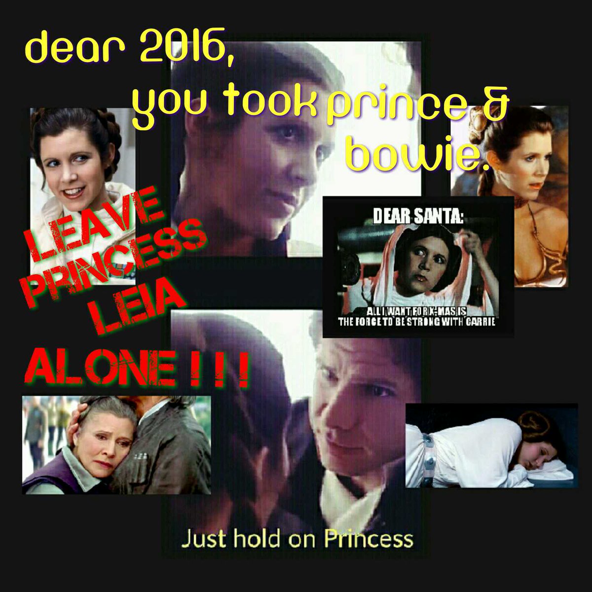 HapaPash's tweet photo. #CarrieFisher #PrincessLeia #GetWellPlease #fuck2016 https://t.co/JOAcjT4ubq