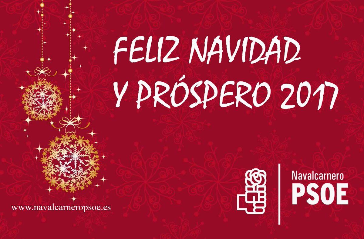 PSOEnaval's tweet photo. Los socialistas de #Navalcarnero os deseamos una feliz navidad y próspero 2017 https://t.co/hJRFjtShYv