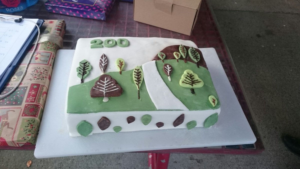 Celebrating our 200th parkrun in style, with a cake from Doreen! Don't forget Christmas day parkrun tomorrow!