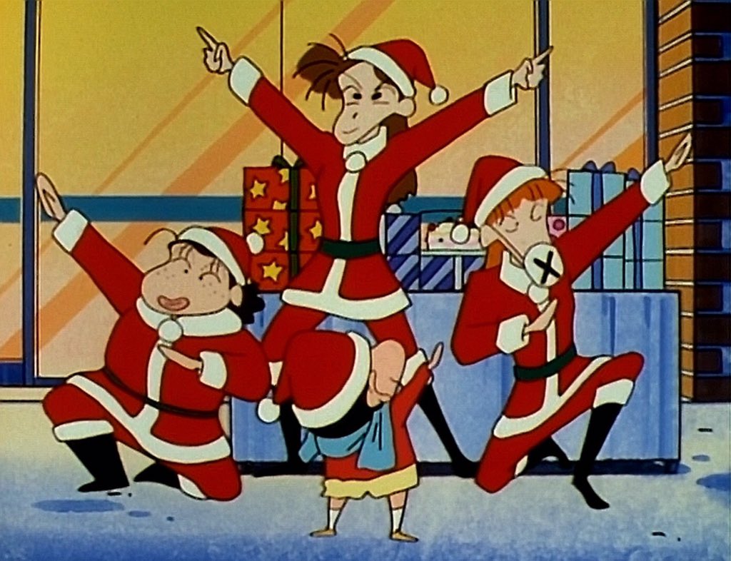 クレヨンしんちゃんbot على تويتر クリスマスにはケーキだゾ クリスマスにケーキ販売のバイトをする紅さそり隊の師匠たち だけどなかなか ケーキを売ることができない師匠たちで